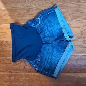 LED Maternity jean shorts
